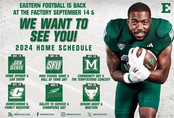 On Saturday, September 14th, at 7:00 P.M., our Eastern Michigan University Football team kicks off an exciting new season on the new Maxx Crosby Field inside Rynearson Stadium