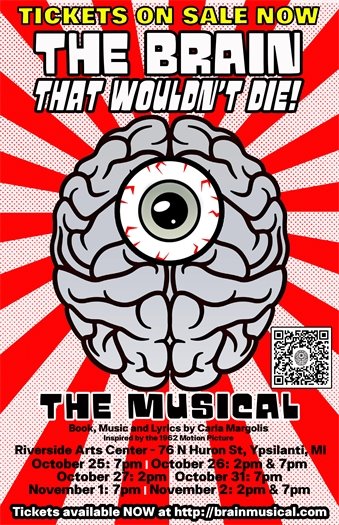 The Brain That Wouldn't Die! (The Musical)" promises an evening of campy charm and eerie fun with its inventive storytelling and engaging musical numbers. Please note that this production contains mature themes and is not suitable for young children. Runs at the Riverside Arts Center from October 25th- November 2nd
