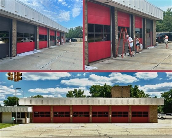 Photograph of the Ypsilanti Firestation doors