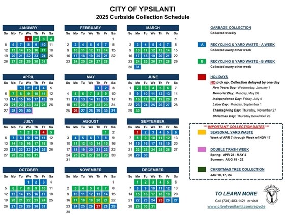 Collection Schdule for 2025