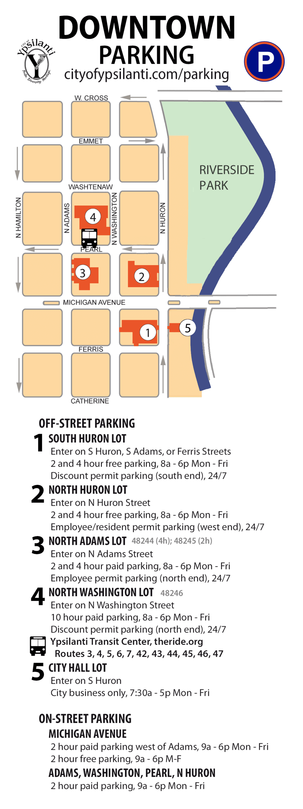 downtown parking as of 2021-11-29 -  hours of enforcement M - F 8a - 6p
