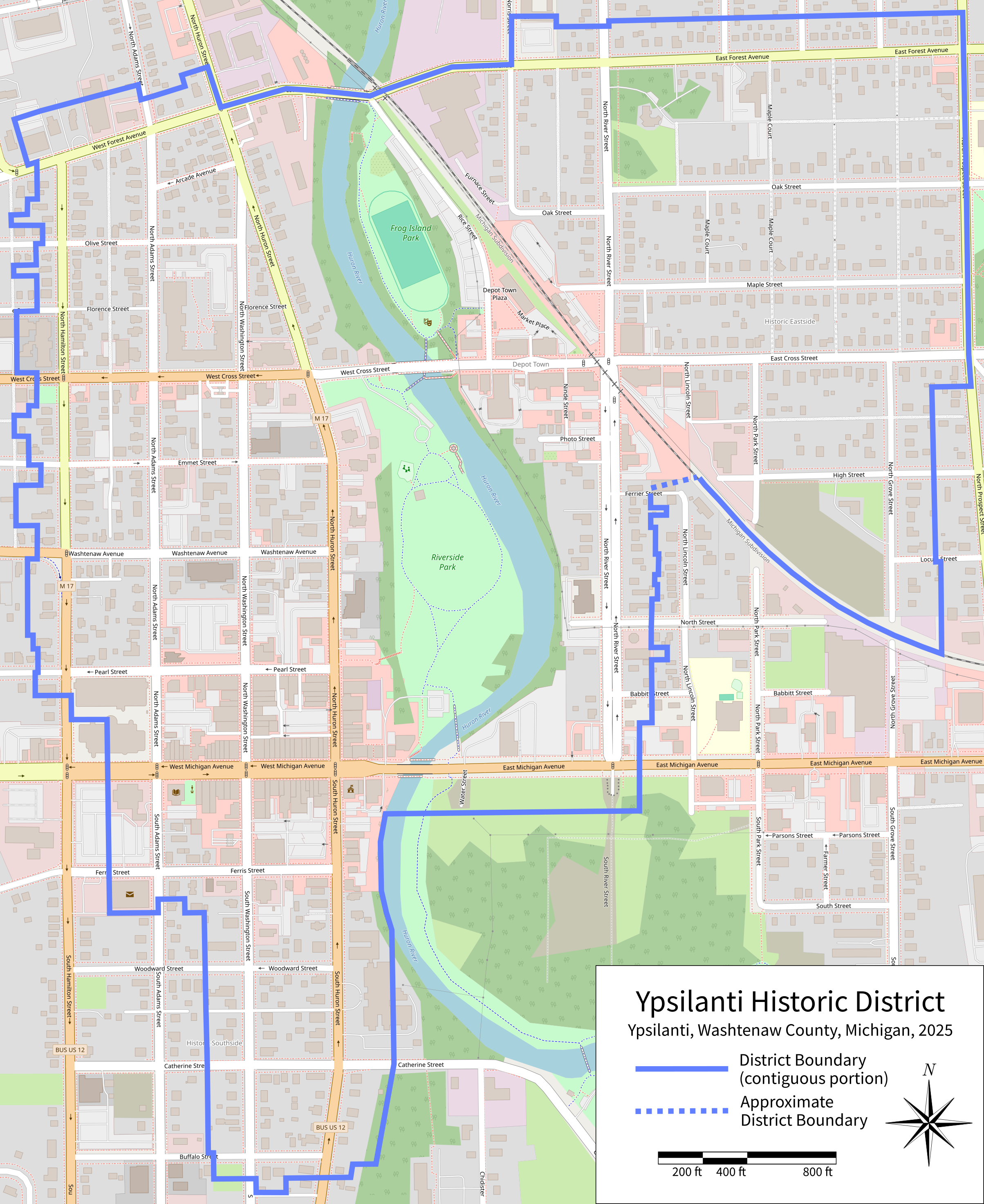 Ypsilanti Local Historic District Map